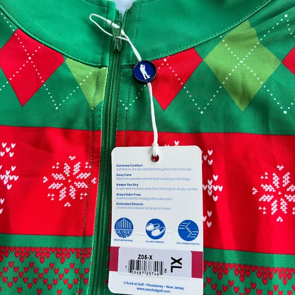 USAG NWT Golf Pullover Christmas theme Size XL - Picture 2 of 6